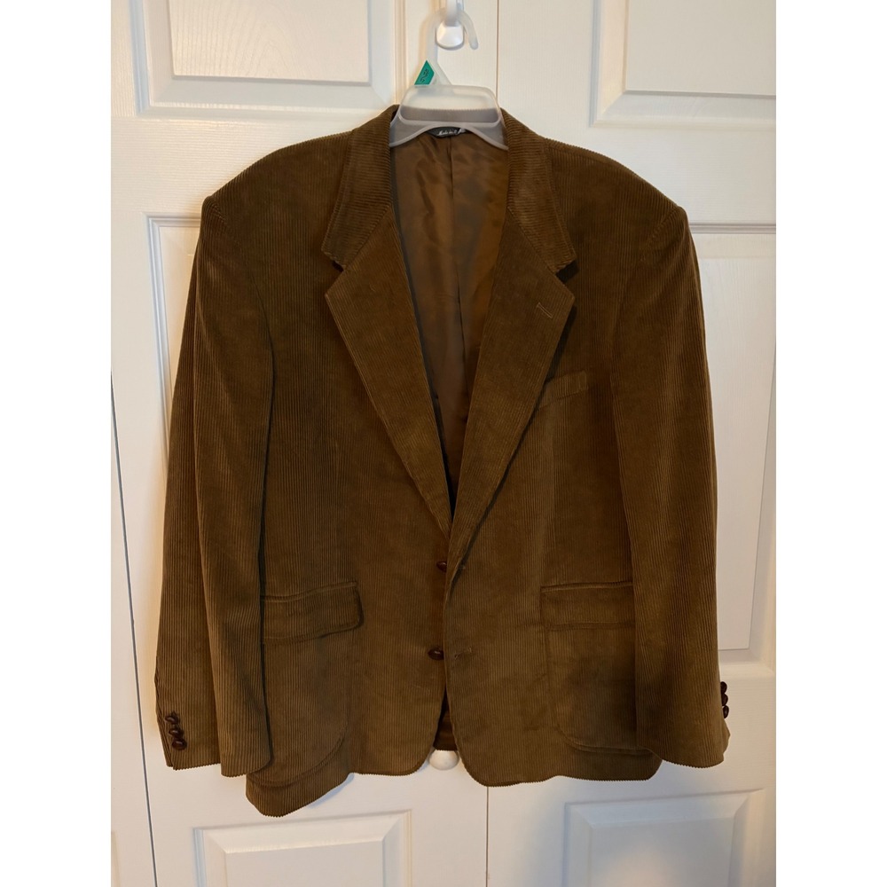 David Taylor Mens Brown Corduroy Blazer Sport Coat Jacket 44R Vintage Style